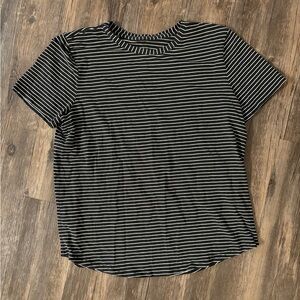 Lululemon Love Crew T-Shirt, Black with White Stripe, size 12